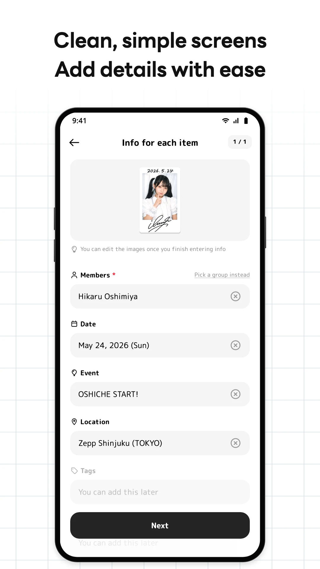 Oshiche - Cheki Scan & Manage screenshot